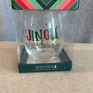 Fifth Avenue 'Jingle Juice' Stemless Holiday Goblet - Green/Red/Gold